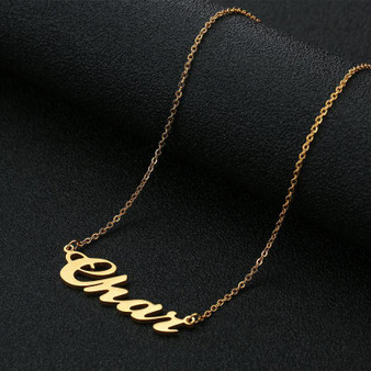 JOSEOD 14k Gold Stainless Name Necklace