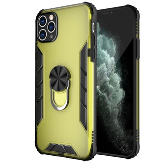 Magnetic Frosted PC + Matte TPU Shockproof Case with Ring Holder For iPhone 11 Pro(Phantom Black)