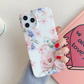 Leaves and Flowers Pattern Shockproof TPU Protective Case For iPhone 12 pro max