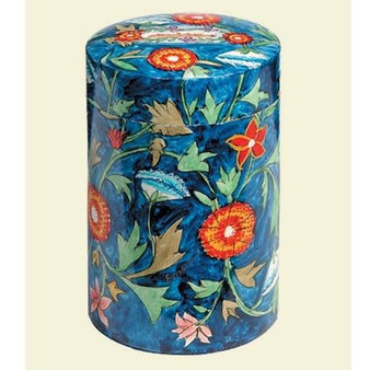 Round Hand Painted Tzedakah Box- Flowers