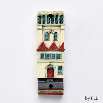 Mezuzah , Fortress Synagogue, Resin,4 1/2"
