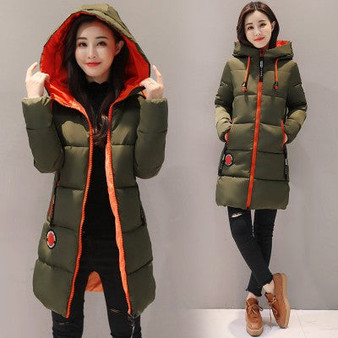 Womens Long Hooded Down Parka