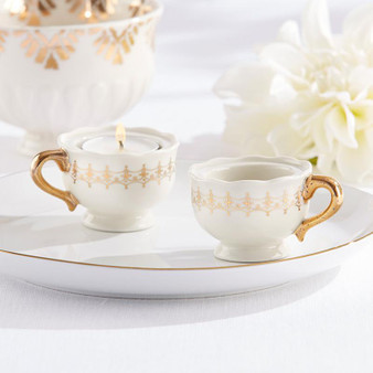 Classic Gold Teacups Tea Light Holder (Set of 4)