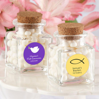 "Petite Treat" Square Glass Favor Jar - Baby (Set of 12) (Available Personalized)