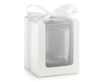 White 9 oz. Glassware Gift Box with Ribbon (Set of 12)