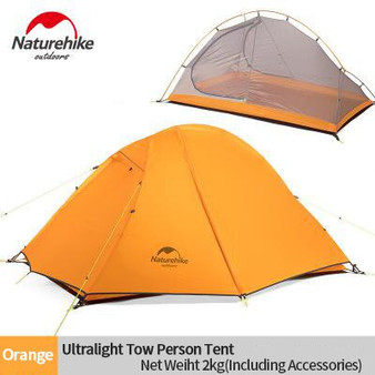 Naturehike Tent Ultralight Cycling Camping Tent 2 Person Double Layer 20D Silicone Aluminum Pole Cycling Backpack  Hiking Tent