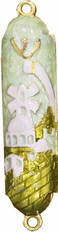 Mezuzah Jerusalem 8 cm Green