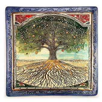 Tree Of Life Handmade Ceramic Wall Plaque Amazing Art
