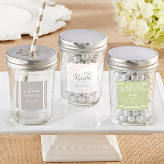 Personalized Printed Glass Mason Jar - Cheery and Chic (Set of 12)