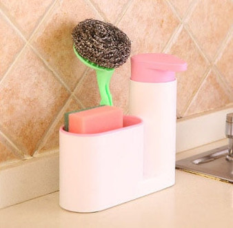 Kitchen Storage Rack for Cleaning Rack Washing Sponge Brush Sink Detergent Soap Dispenser Bottle Kitchen Organizer Gadgets