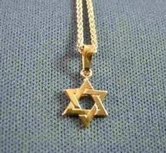 Mini Gold Star Of David Necklace Pendant