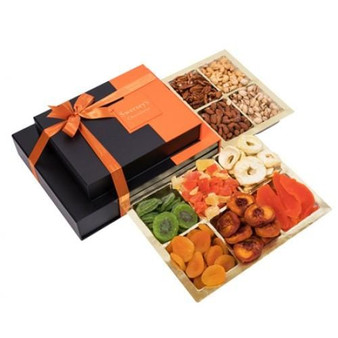 2 Tier Deluxe Dried Fruit Gift Platters & Gift Boxes