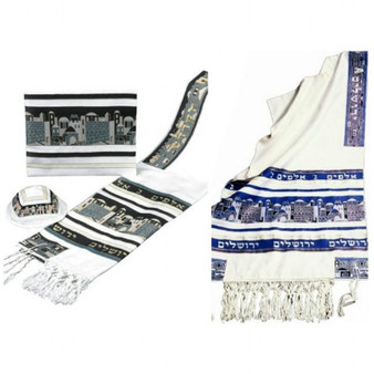 Jerusalem Tallit Set Mishkan Hatchelet