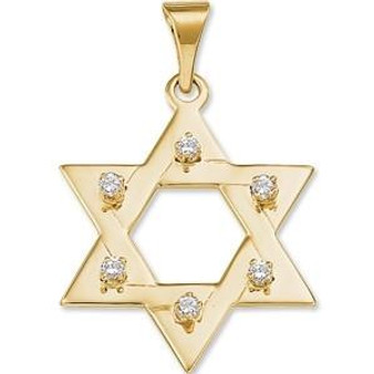 Jewish Star Pendant With Diamonds