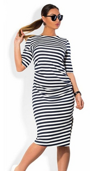 Women Plus Size Summer Striped Dress