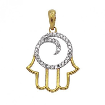 Gold Hamsa Necklace Pendant