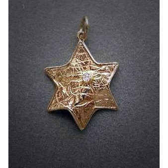Modern Star Of David With Diamond Pendant