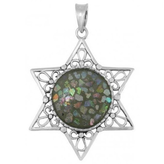 Roman Glass Star Necklace Pendant