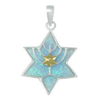 Menorah Jewish Symbol Necklace
