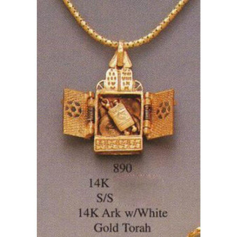 Torah Ark Necklace Pendant