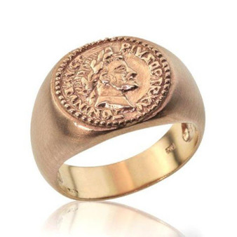 Gold Ring Antique Coin