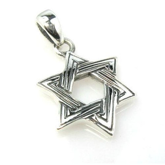 Silver Star Of David Necklace