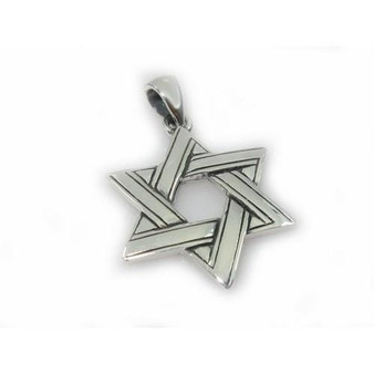 Silver Star Of David Twined Necklace