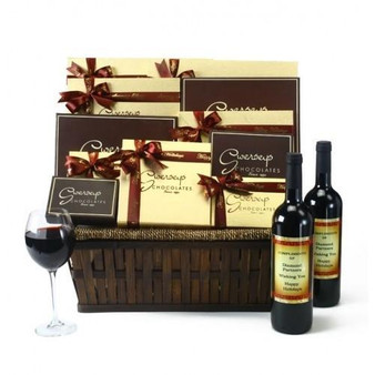 Executive VIP Luxury Wine and Gourmet Chocolate Basket
