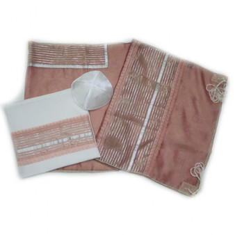 Tallit - Organza Pink Stripes