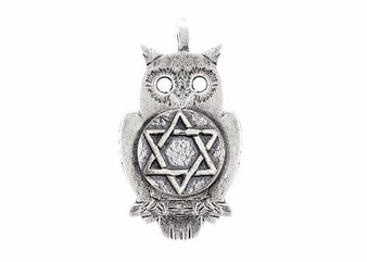 coin necklace with the Star of David coin medallion on owl jewish jewelry Star of David pendant owl jewelry