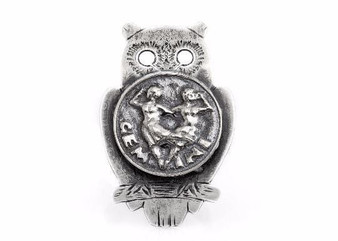 Coin ring with the Gemini coin medallion on owl Zodiac jewelry ahuva Gemini ring