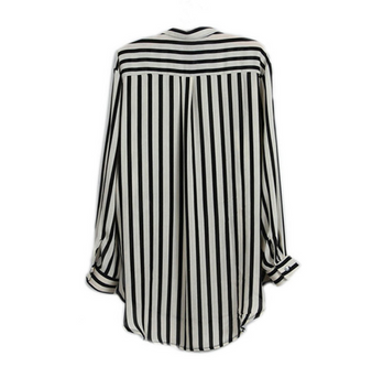 Women Vertical Striped Chiffon Blouse