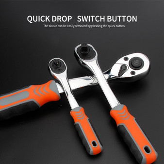 Quick Release Professional 90 Teeth 1/4" 3/8" 1/2" High Torque Ratchet Wrench Socket Hand Tools