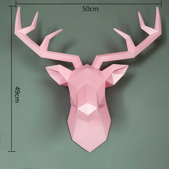 3D Deer Head Statue Abstract Sculpture for Home Decoration