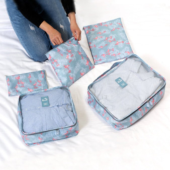 6pcs/set Luggage Suitcase Travel Organizer Cloth Packing Storage Bags