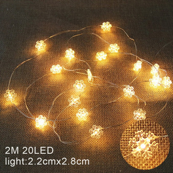 2mt Santa Claus Snowflake Tree 20 LED Light String for Christmas Decoration