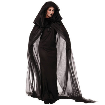 New Cosplay Halloween Women Death Hell Witch Devil Vampire Uniform Black Long Dress