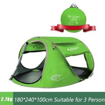 Foldable Waterproof Pop Up Large Automatic Instant Lightweight Beach Hiking Camping Tent for 3 Person