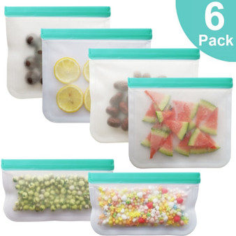 12Pcs/Set Leak-proof & Reusable PEVA Silicone Food Storage Bag