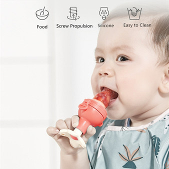 Spiral Propelled Babycare Infant Vegetable Fruit Nibbler Silicone Pacifier