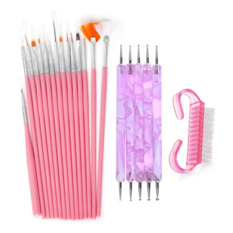 UV Gel Polish Acrylic Nail Art Brush Kit Painting Brushes Pens
