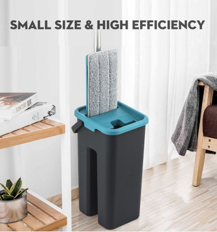 Hand Free Wringing Floor Cleaning Microfiber Mop with Bucket