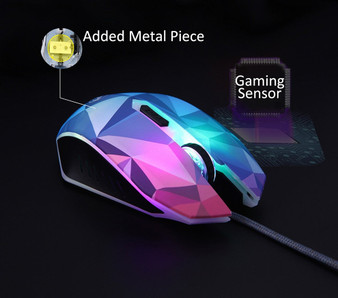Colorful Circular & Breathing LED Light Wired Gaming Mouse