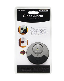 Mini window alarm, Actnow 105db, loud, glass break alarm, wireless glass break detector with vibration sensors