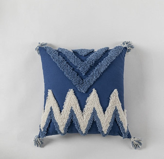 Handmade Moroccan Style Abstract Zigzag Design Cushion Cover Set