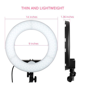 14 Inch Dimmable 5500K LED Ring Light With Tripod For Studio Photography YouTube Photo Makeup