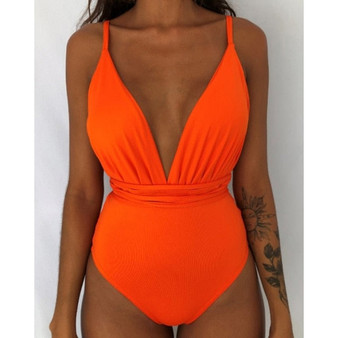 New Sexy One Piece Printed Backless Swimsuit