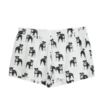 Animal Printed Elastic Waist Loose Knitting Cotton Pyjama Shorts for Women