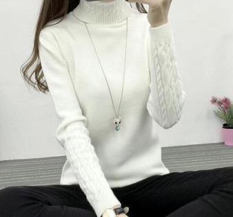 High Quality Turtleneck Cashmere Knitted Women Sweaters and Pullovers