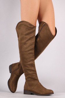 Qupid Suede Riding Knee High Boots